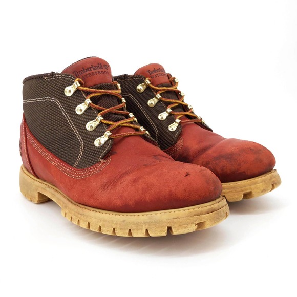 Timberland Leather Waterproof Boots Outdoor Workwear 13048 Cognac Men's US 12 - Picture 3 of 10